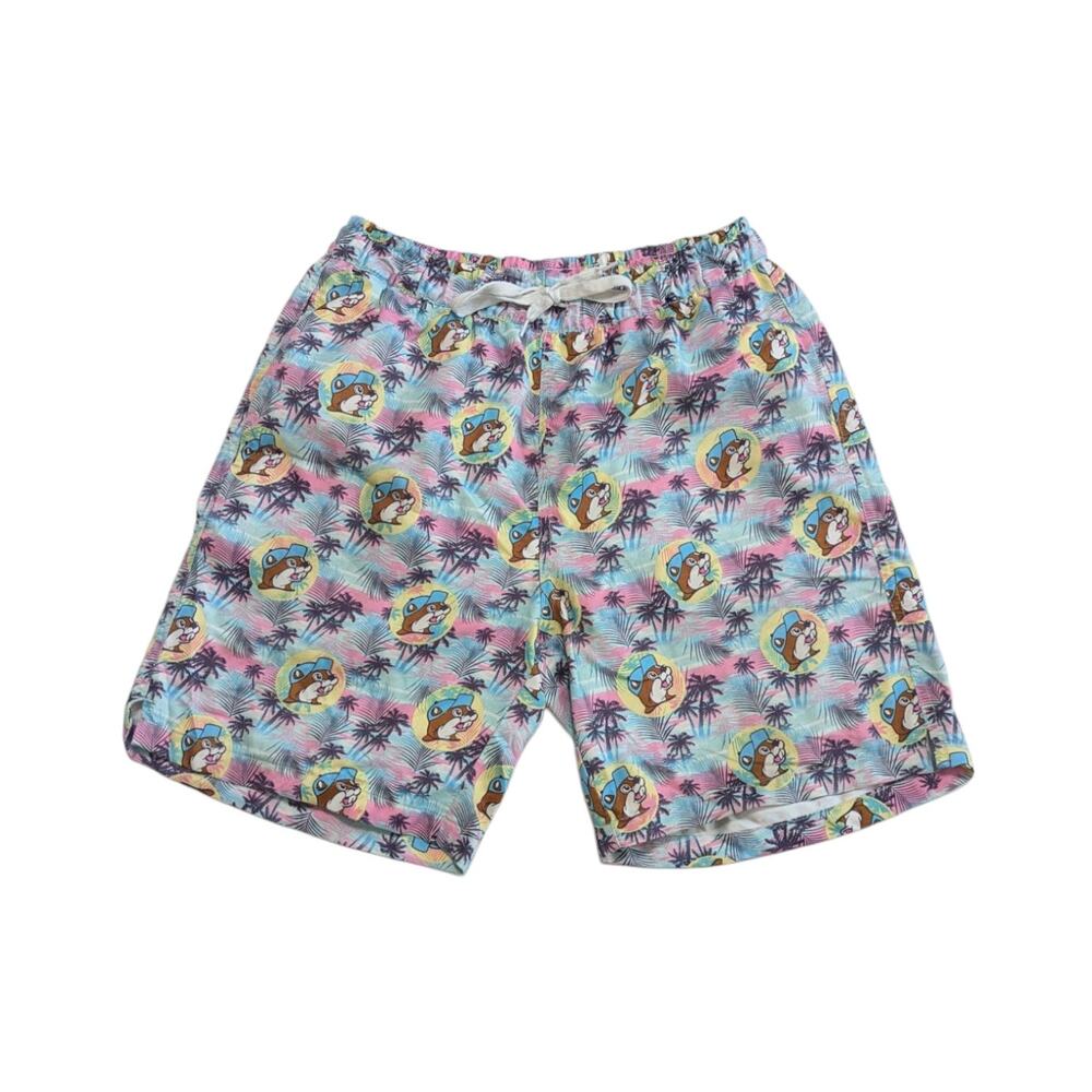 Bucees Tropical Swim Trunks Beaver Blue Pink Board Shorts Swimwear Surfing Surf